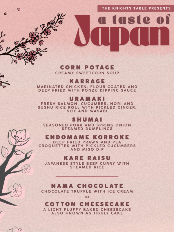 japanese theme night menu