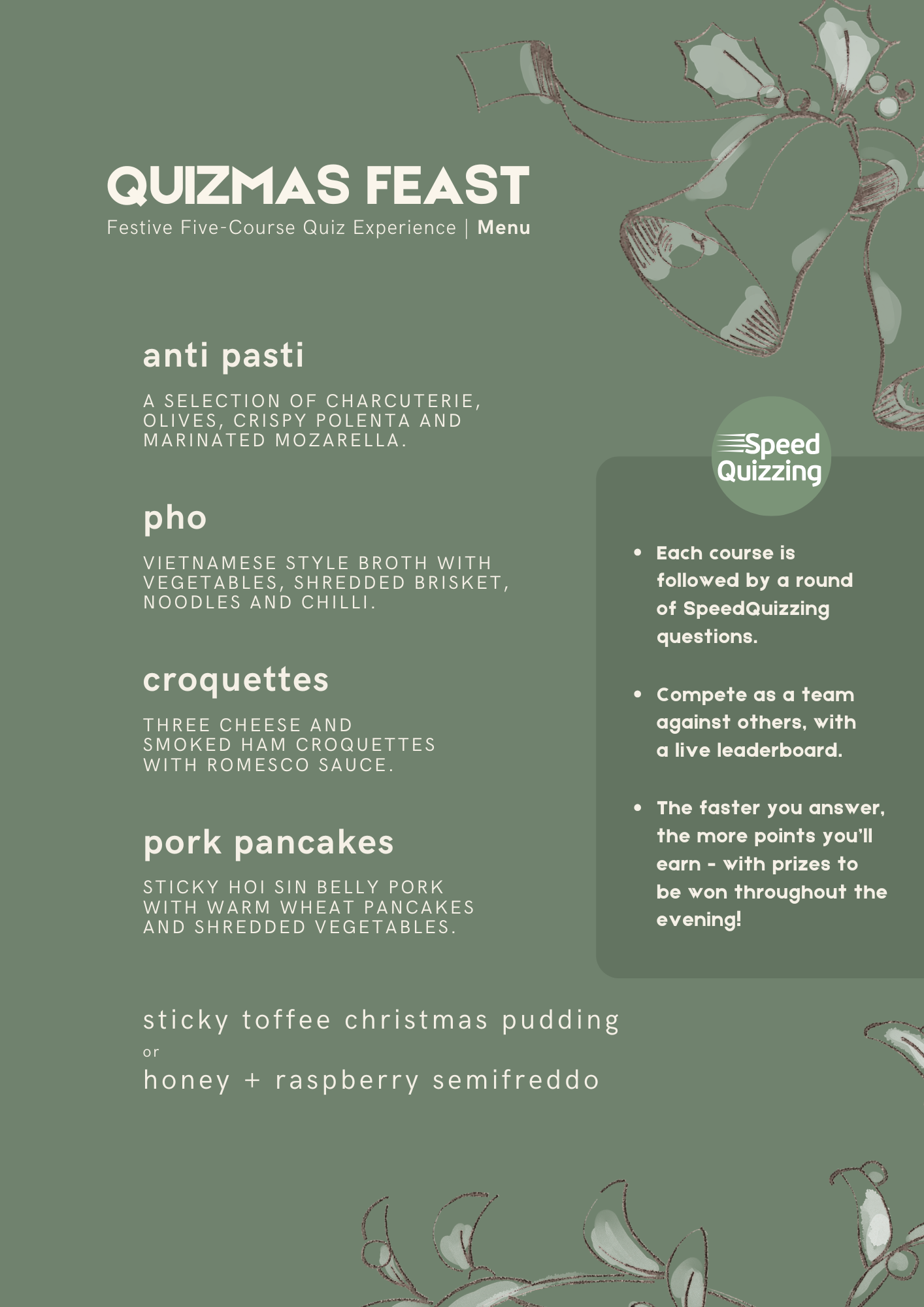 quizmas feast menu